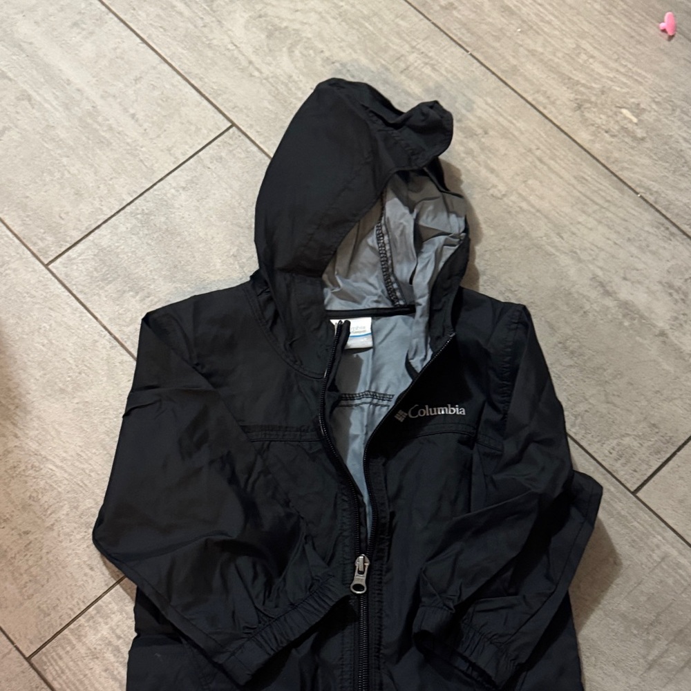 Columbia Kids Black and Gray Raincoat